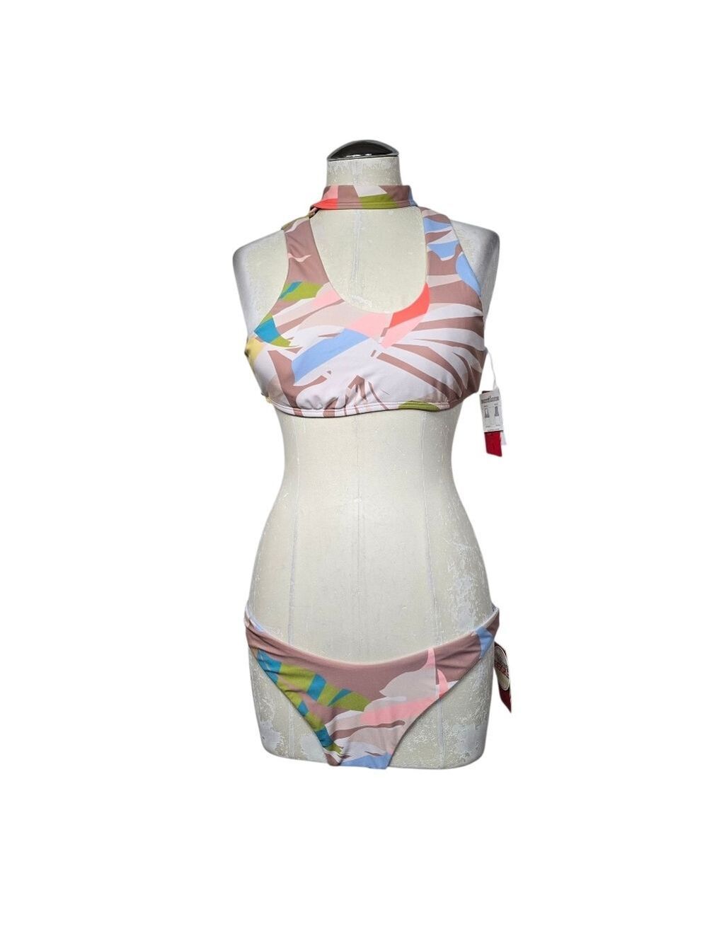 NWT Gossip 2 Way Reversible Colorful Bikini Matching Set L